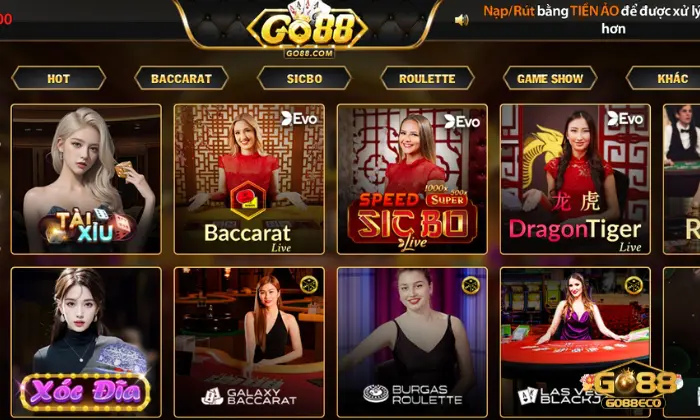 Tổng quan về sảnh game Live Casino Go88